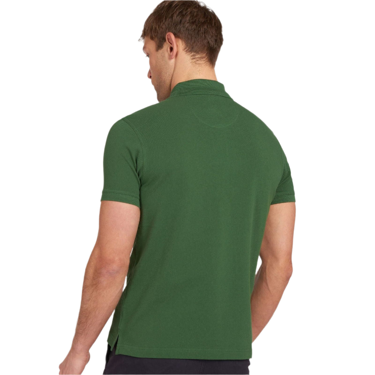 Barbour Mens Polo Tartan Pique Racing Green