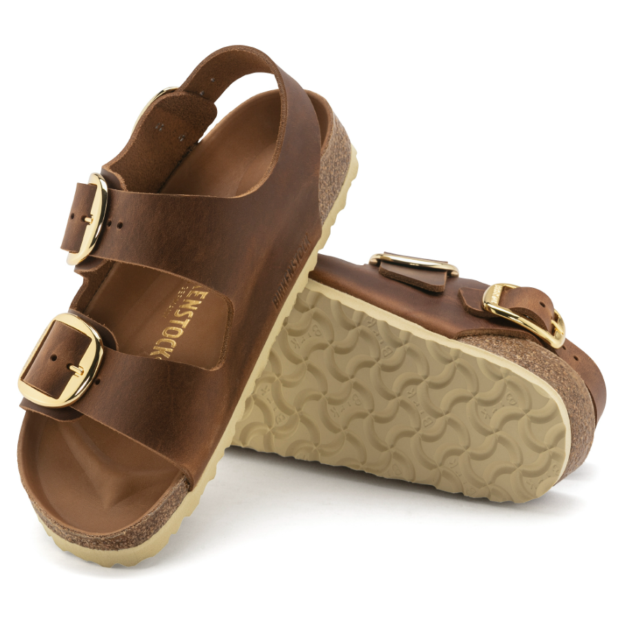 Birkenstock Womens Sandal Milano Big Buckle Cognac