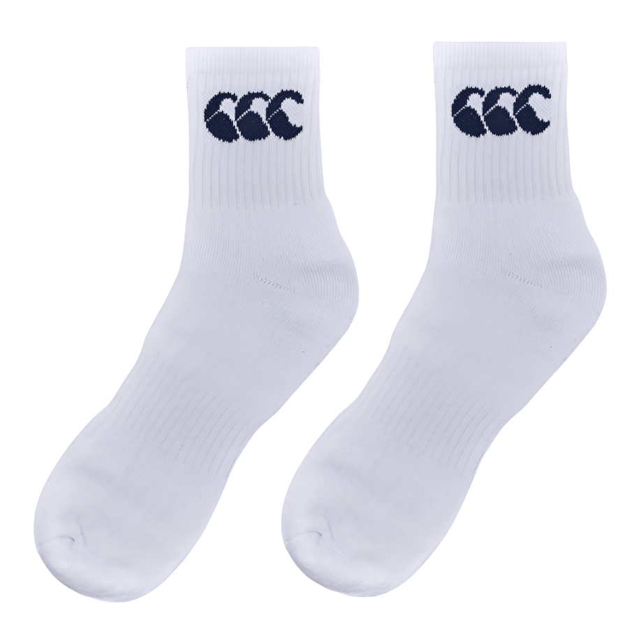 Canterbury Unisex Crew Socks 3 Pack White/Navy - Donaghys