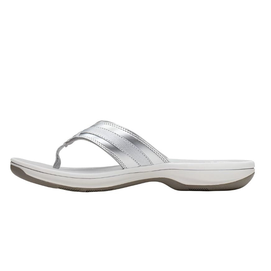 Clarks Womens Sandal Brinkley Sea Silver Synthetic