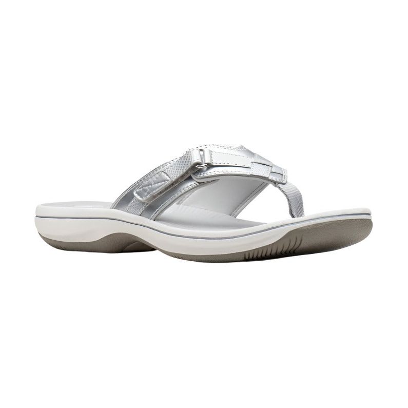 Clarks Womens Sandal Brinkley Sea Silver Synthetic