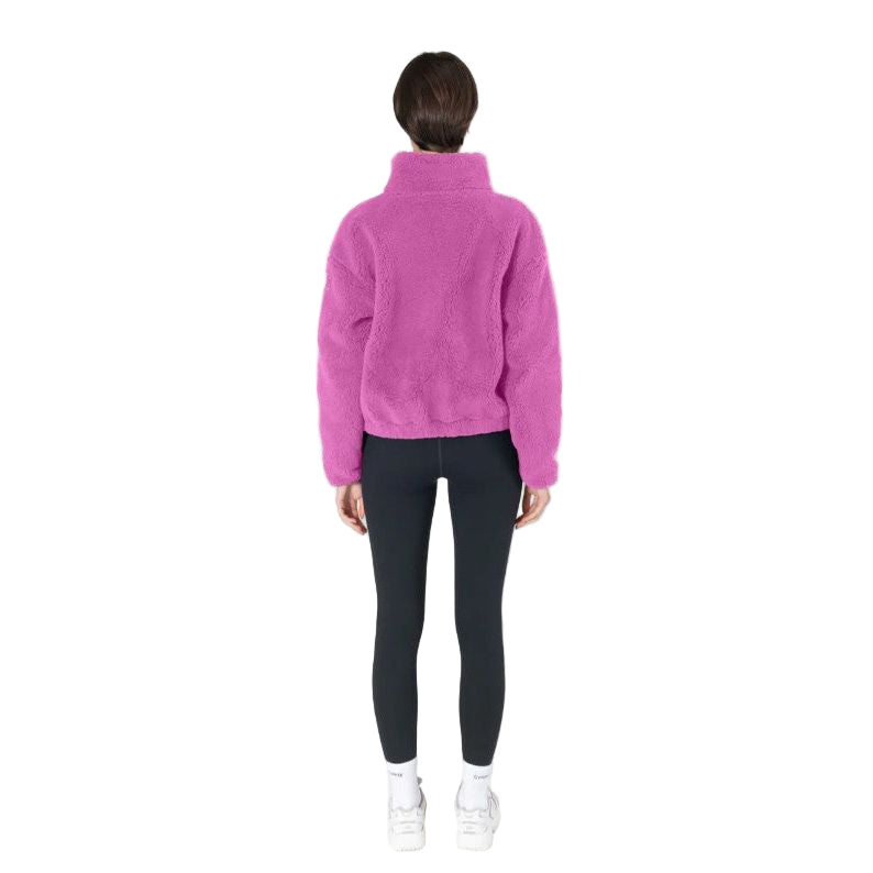 Gym+Coffee Womens Industry Fleece High Collar Jacket Crisp Pink