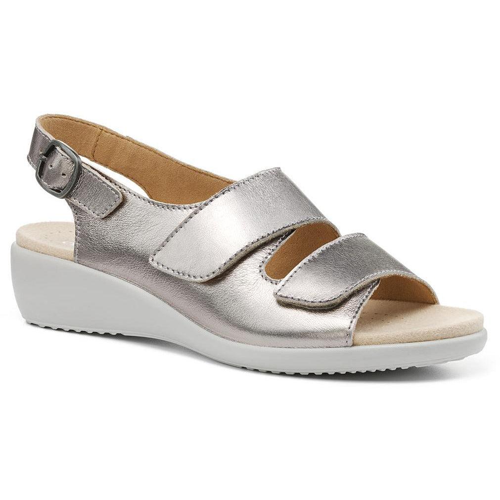 Hotter Womens Sandal Easy Wide Fit Pewter Metallic - Donaghys