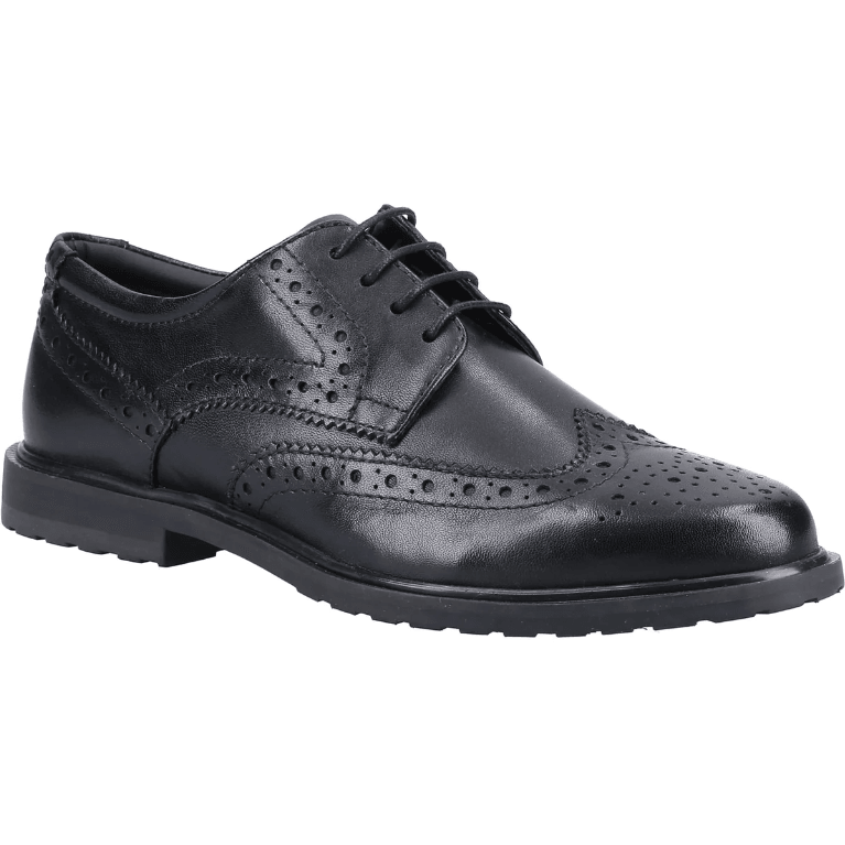 Hush Puppies Womens Verity Brogue Black/Black - Donaghys