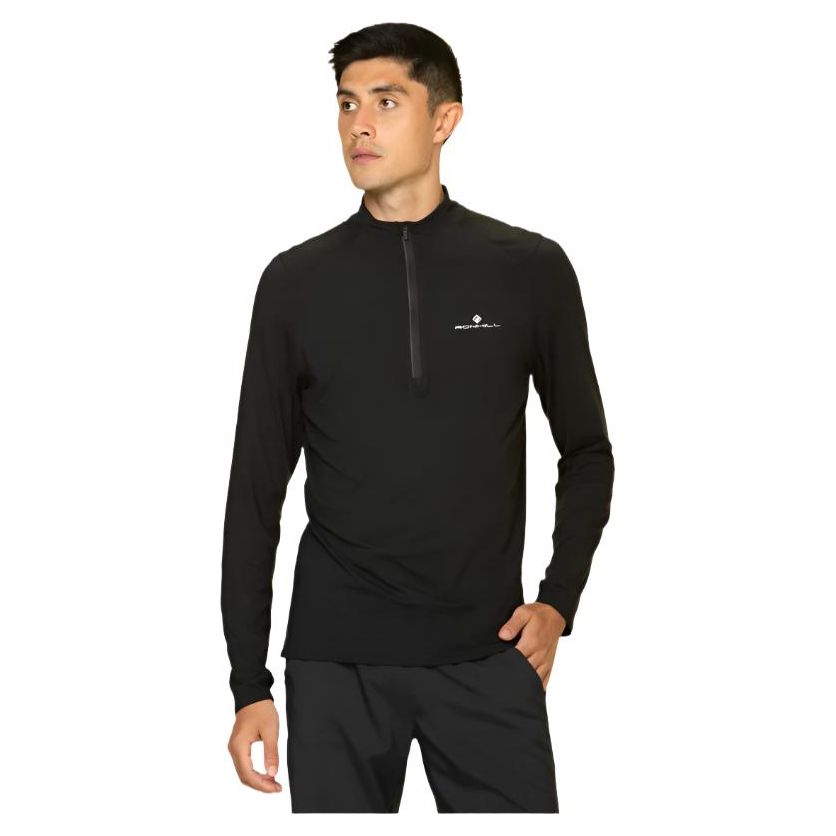 Ronhill Mens Core Thermal ½ Zip Black/Bright White
