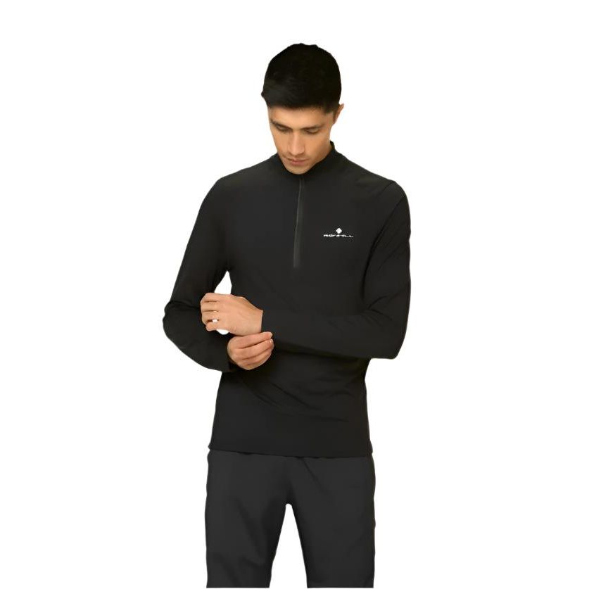 Ronhill Mens Core Thermal ½ Zip Black/Bright White