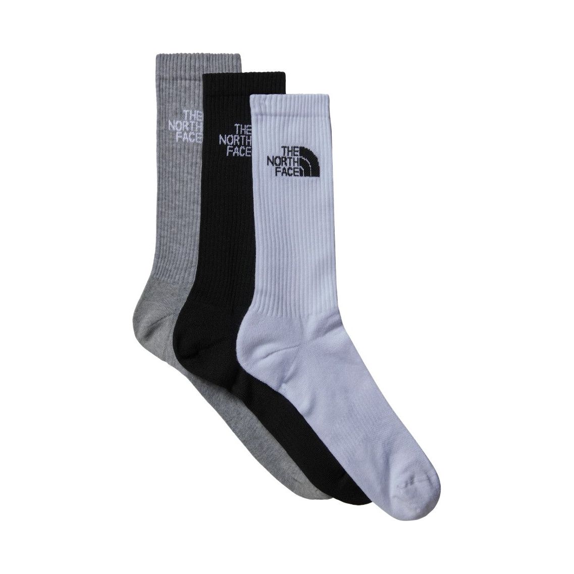 The North Face Unisex Socks 3 Pack Sport Cush Crew Grey/Black/White