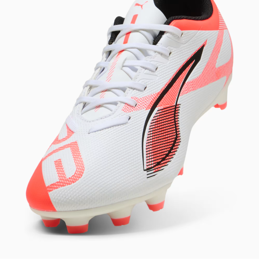 Puma Adults Football Boots Ultra 5 Play FG/AG White/Black/Glowing Red