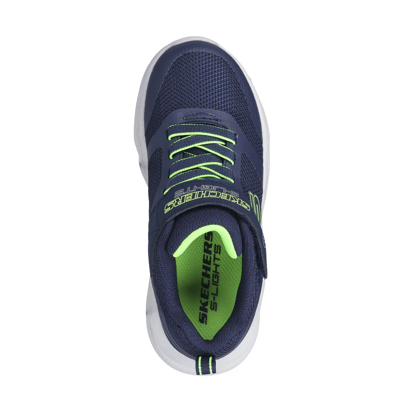 Skechers Boys Trainer S-Lights Meteor Lights Navy/Lime
