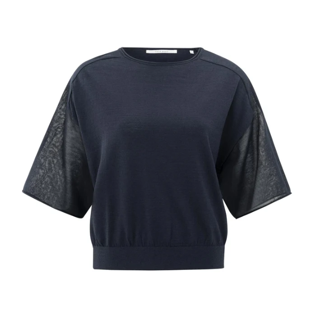 YAYA Womens T-Shirt 01-000475-506 Total Eclipse Blue