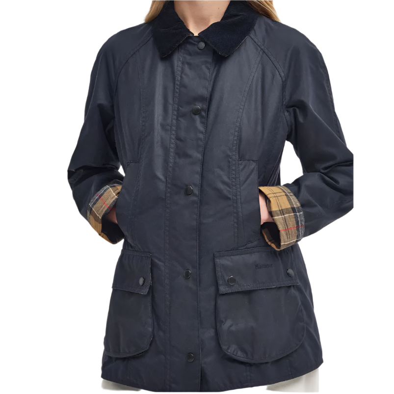 Barbour Womens Wax Jacket Beadnell Classic Navy