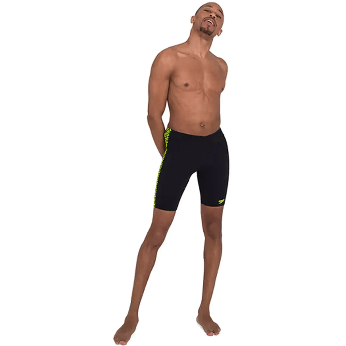 Speedo Mens Boomstar Splice Jammer Aquashort AM Black/Yellow - Donaghys