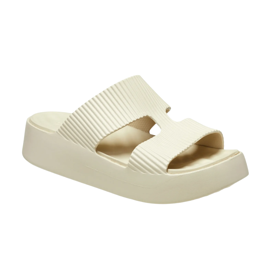 Crocs Womens Sandal Getaway Groove Platfrom HStrap Sandstone