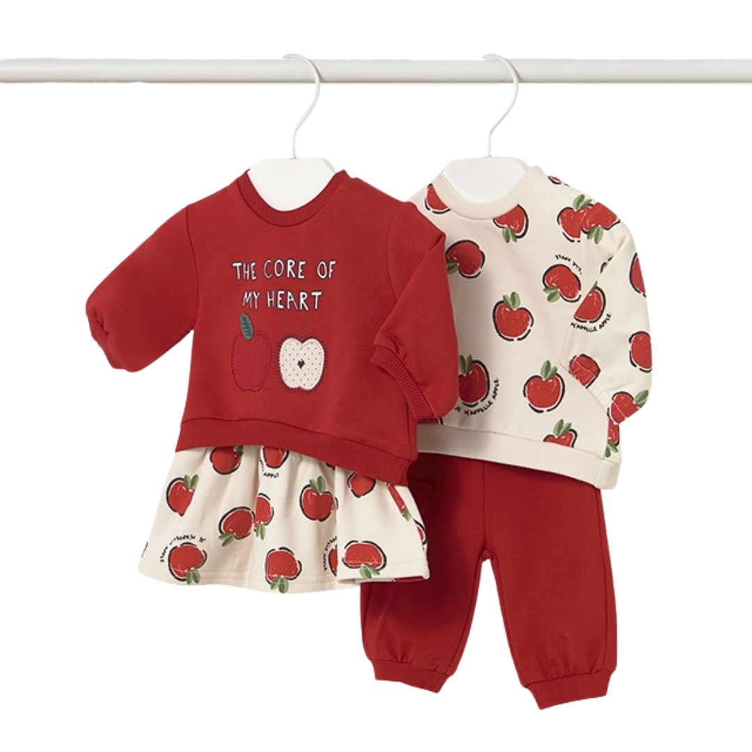 Mayoral Girls Top, Skirt & Jogger 4 Piece Set 2630 Cherry