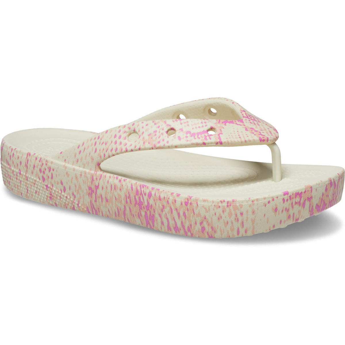 Crocs Womens Sandal Classic Platform Snake Bone/Multi - Donaghys