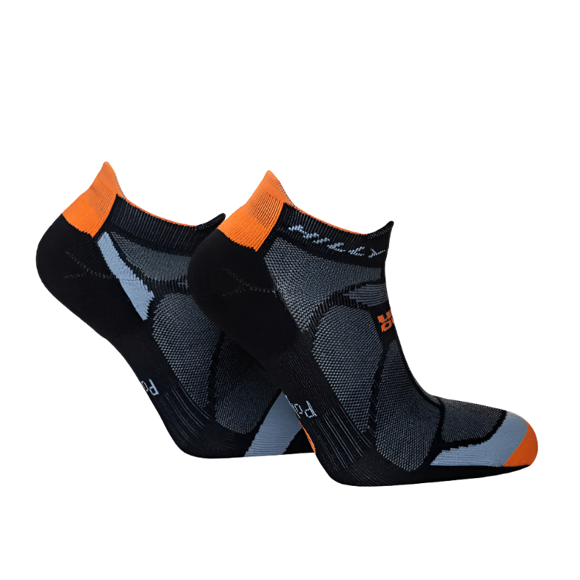 Hilly Mens Socks Marathon Fresh Anklet Black/Orange Marl - Donaghys