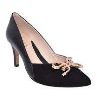 Emis women's black leather slip-on shoe