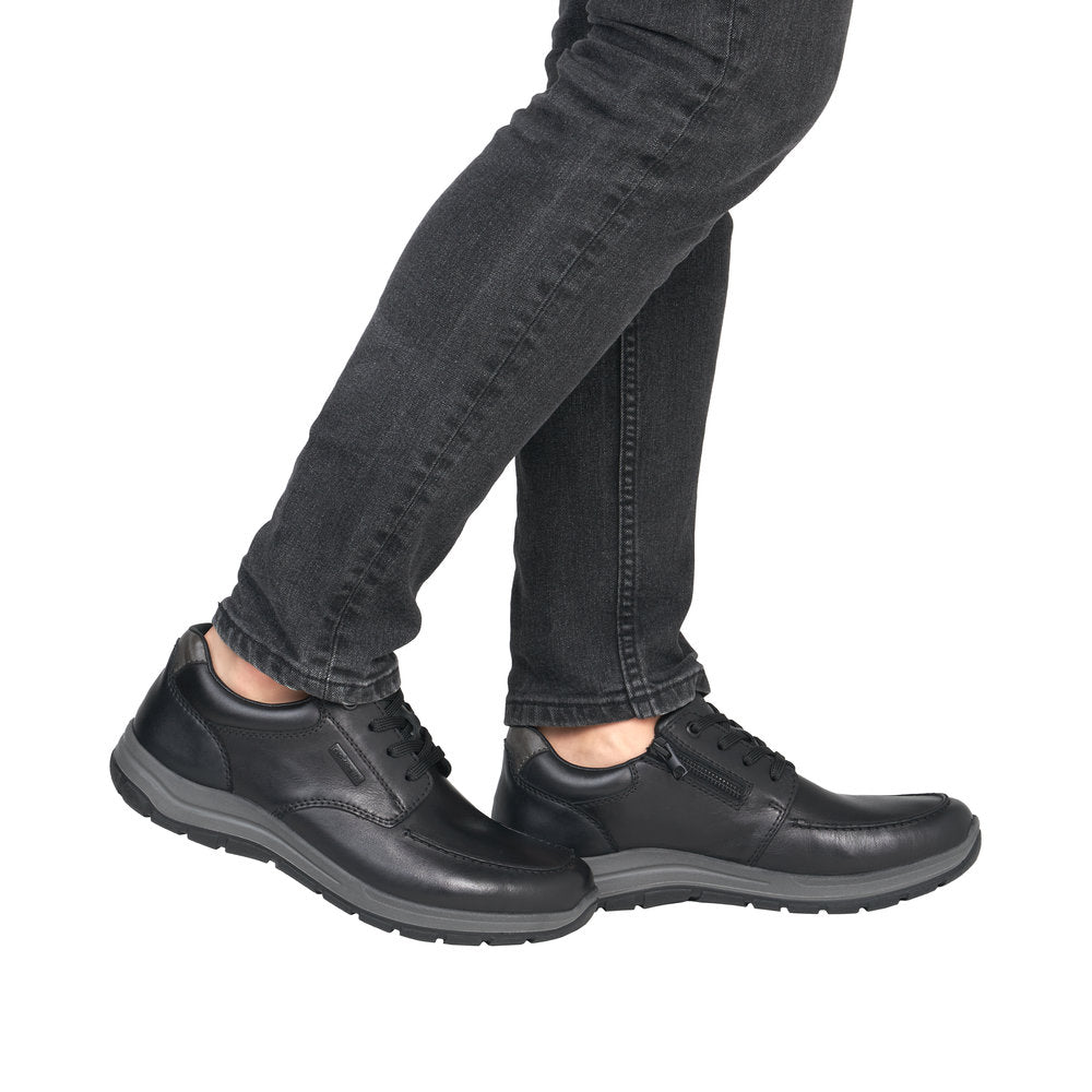 Rieker men's black lace-up shoes with cushioned collar
