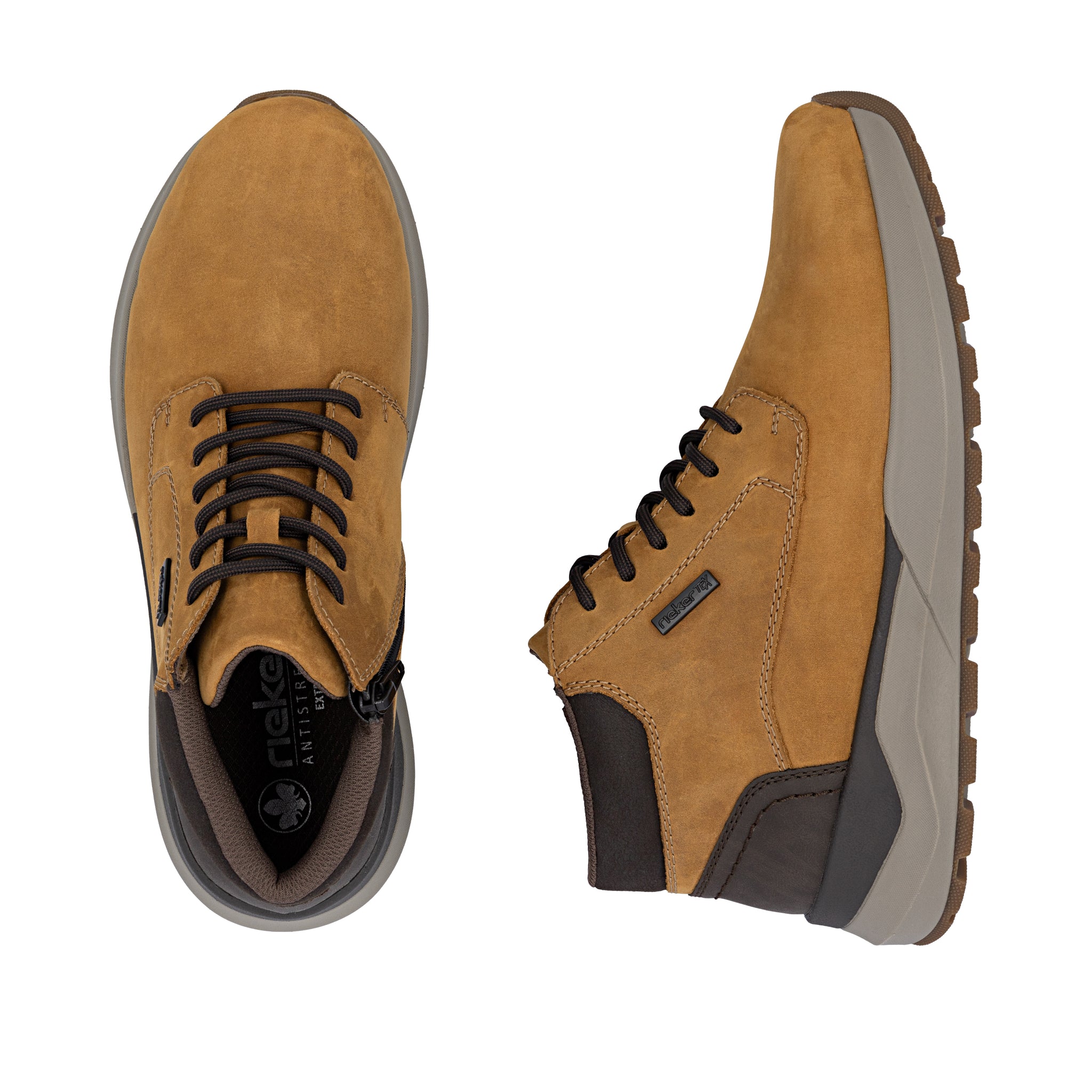 Rieker men's brown leather lace-up boot