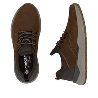 Rieker men's brown leather lace-up trainer