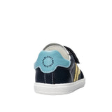 Pablosky boys' navy leather trainer with touch-fastening strap