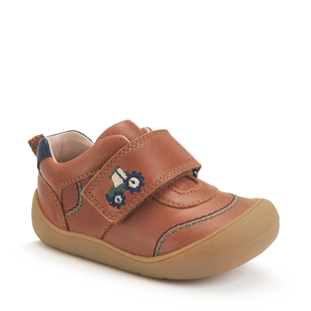 Startrite boys' tan leather shoe with velcro