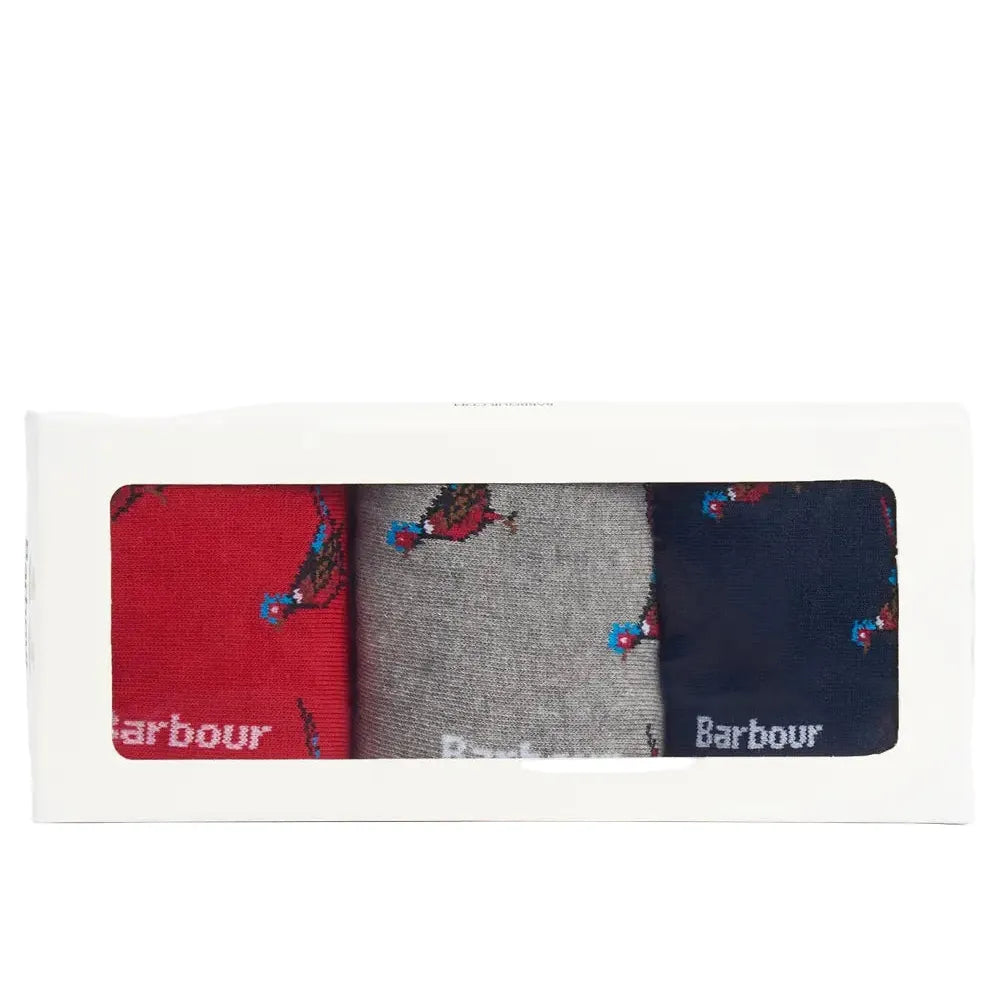 Barbour Mens Socks Pheasant 3 Pack Gift Set Selection 1