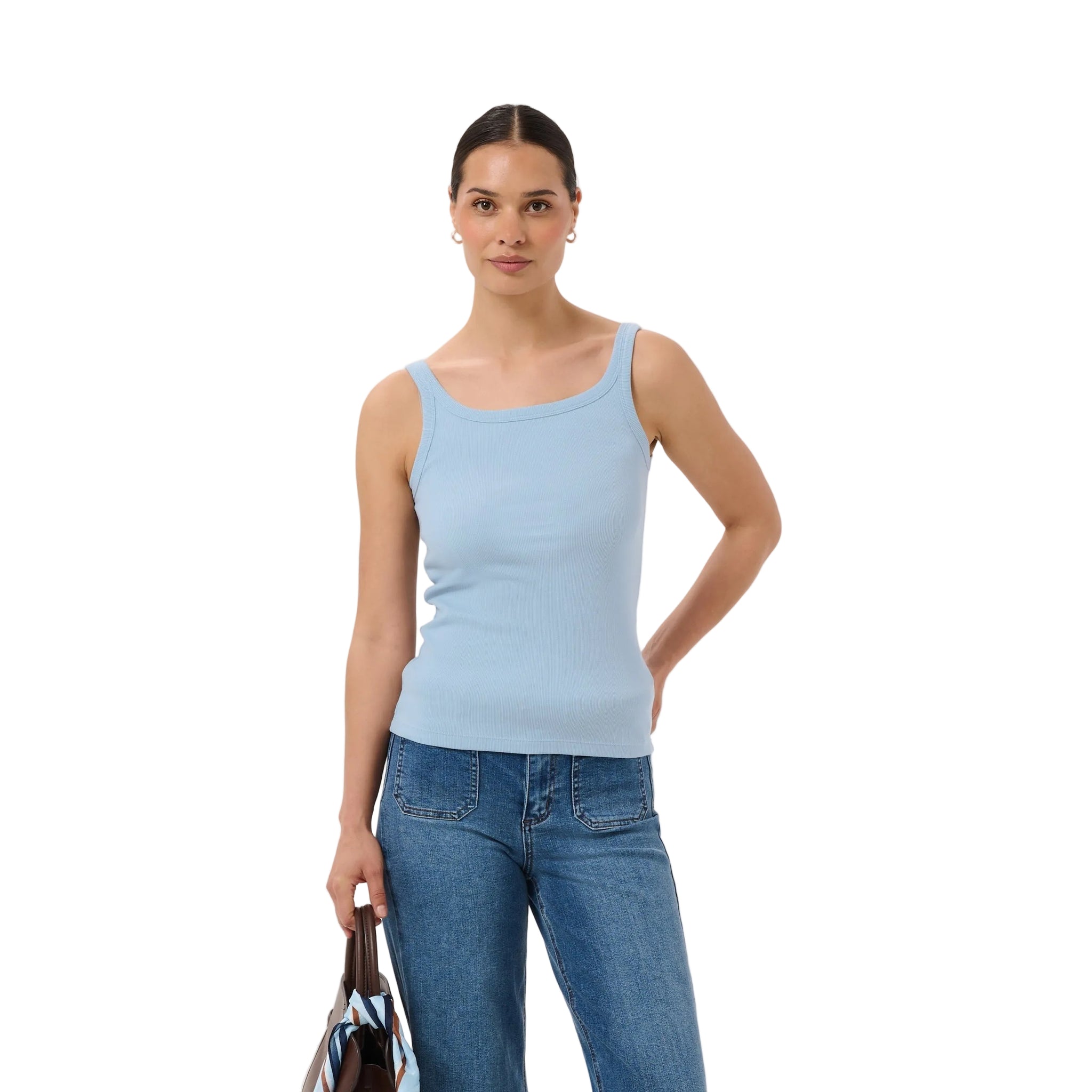 Kaffe Womens KAcarna Tank Top Blue Fog