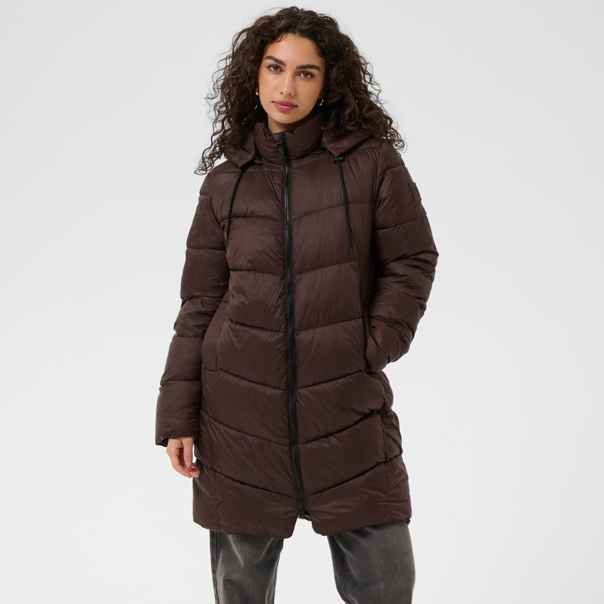 Kaffe Susanne women's coffee bean brown puffer coat