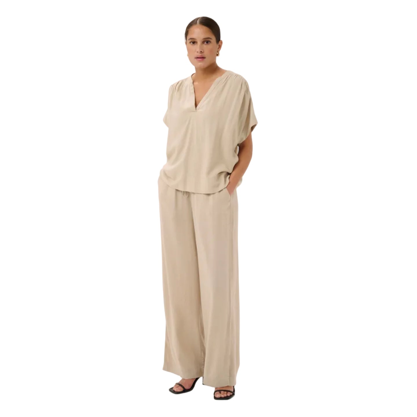Kaffe Womens Milia Wing Blouse Feather Grey