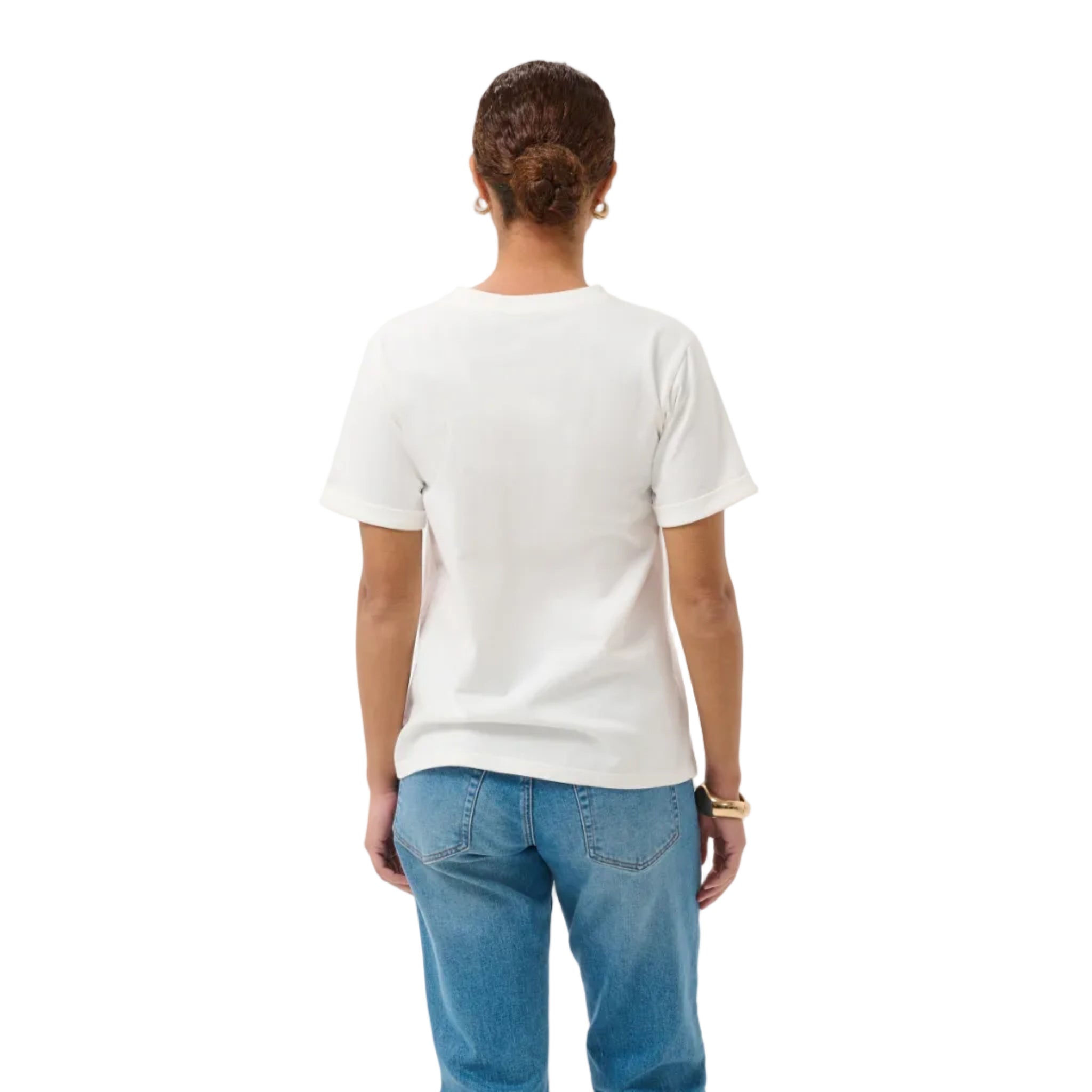 Kaffe Womens KAheart T-Shirt Chalk/Black Deep Heart