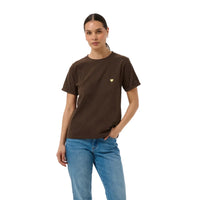 Kaffe Womens KAheart T-shirt Coffee Bean/Sunlight Heart