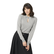 Kaffe Womens Pullover Jada Polo Grey Melange