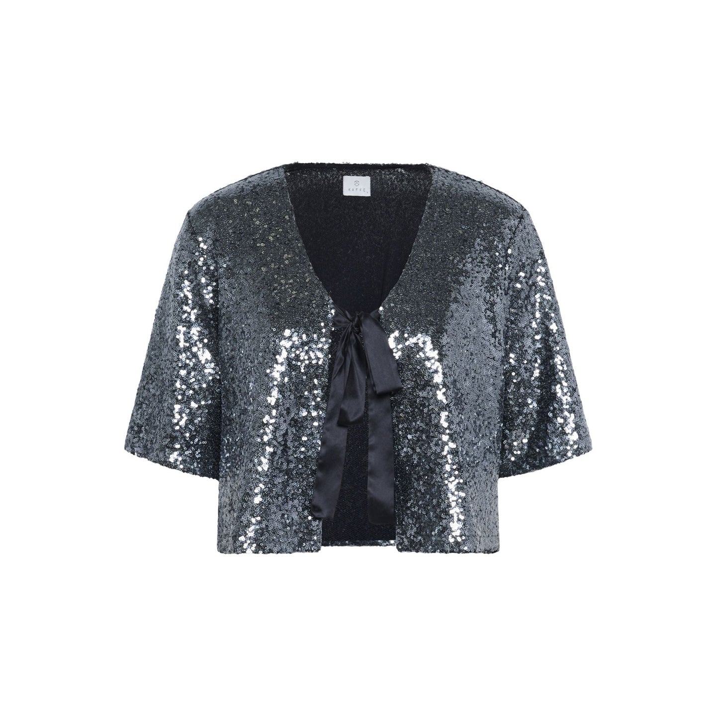 Kaffe Womens Cardigan Lau Sequin Dark Silver