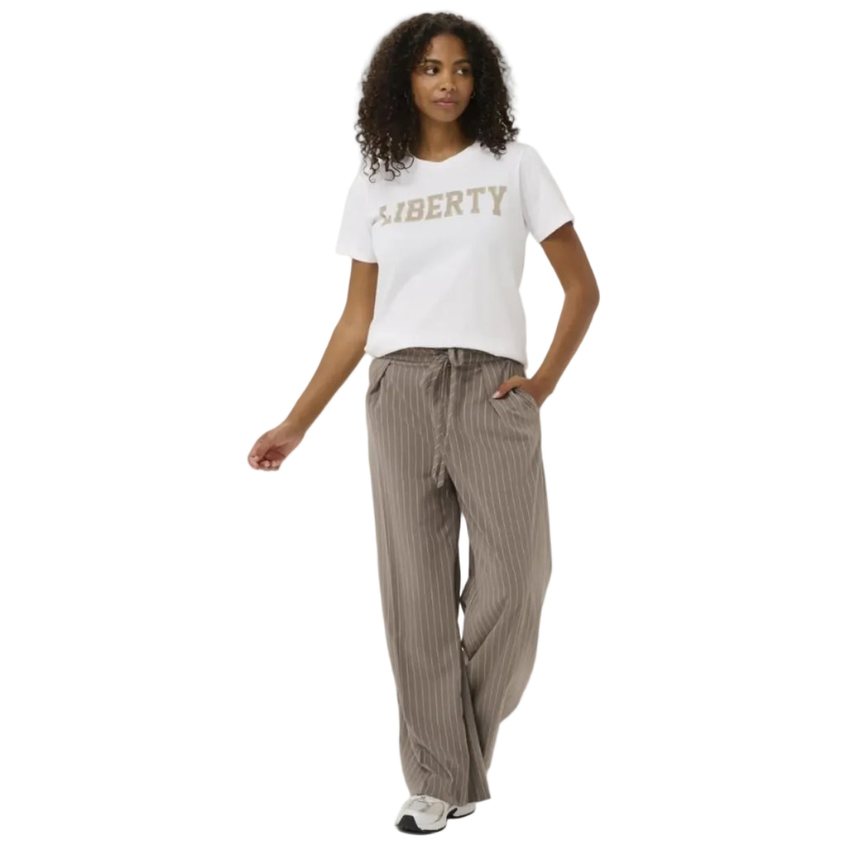 Kaffe Womens T-Shirt Jean Optical White