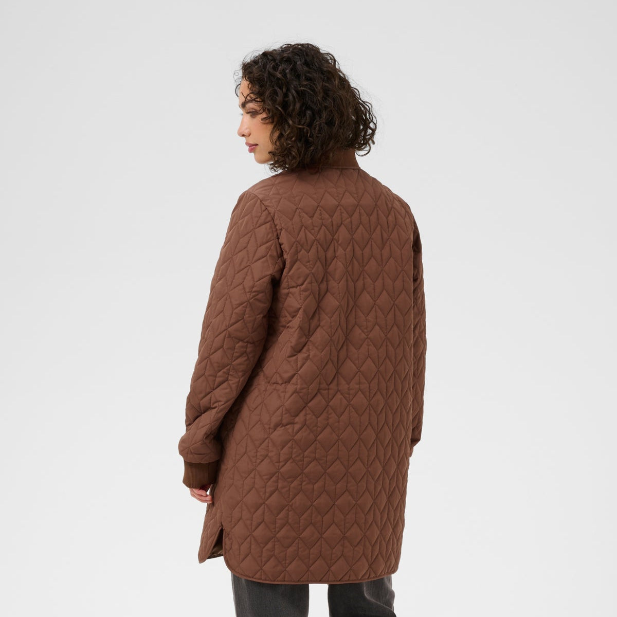 Kaffe Womens Long Quilt Jacket Friar Brown