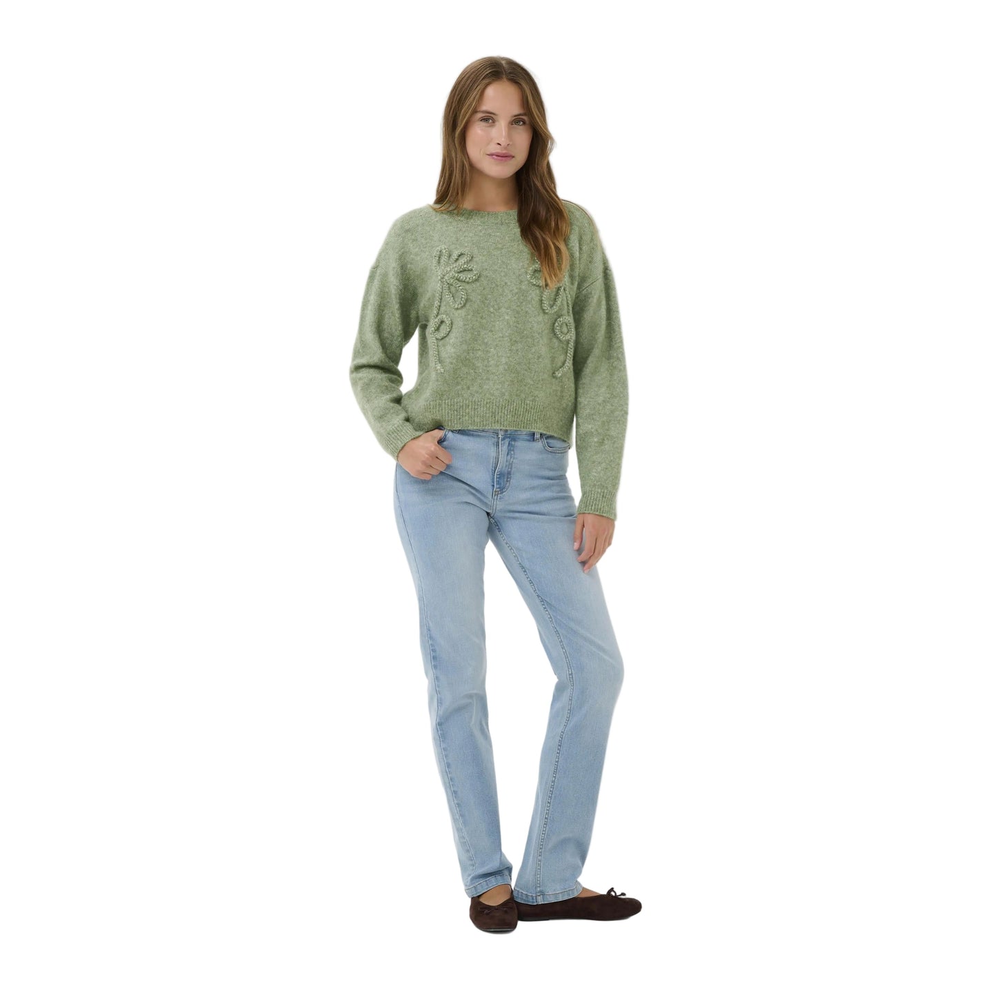 Kaffe Womens KAjacinta Pullover Sea Spray Melange