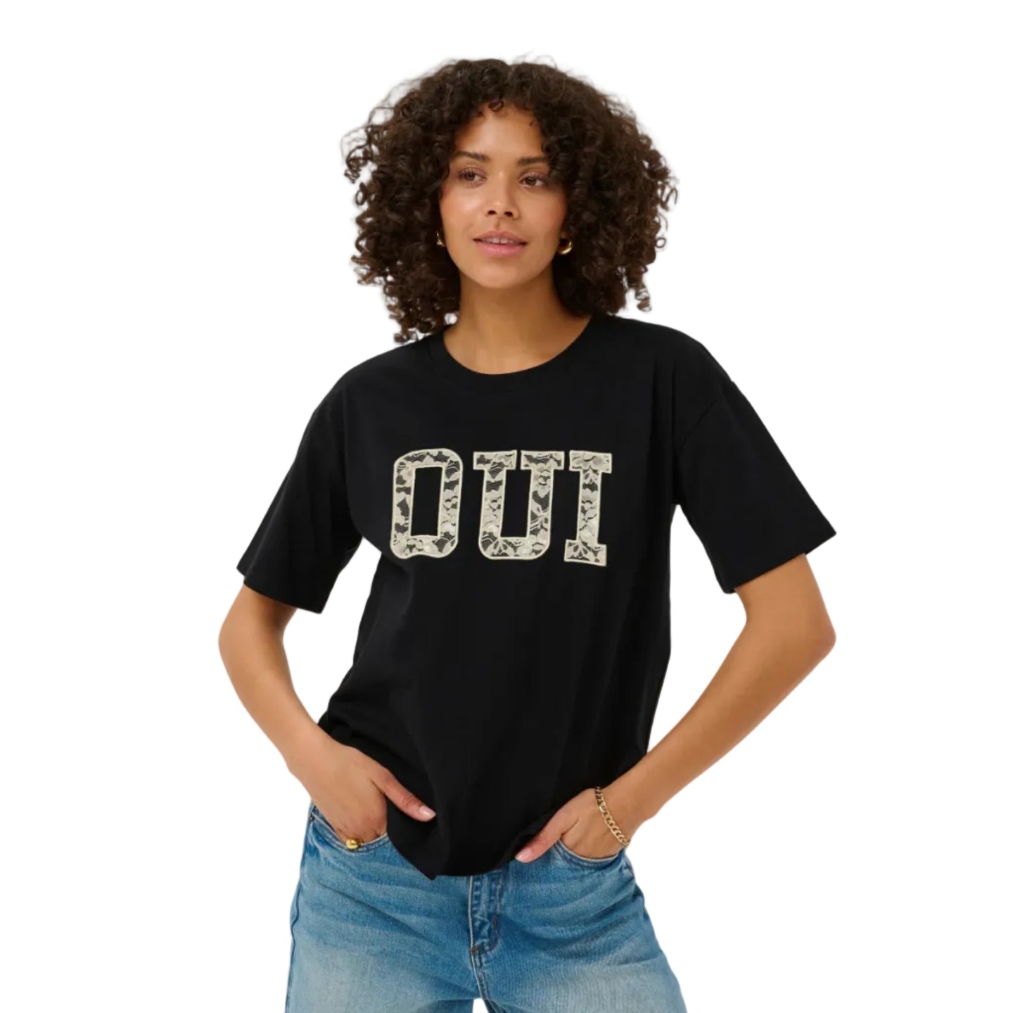 Kaffe Womens KArosie Tee Black Deep