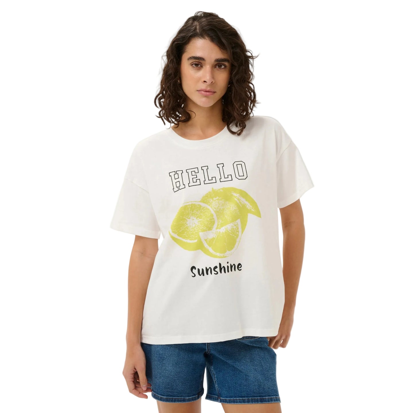 Kaffe Womens KAchelsea T-Shirt Chalk