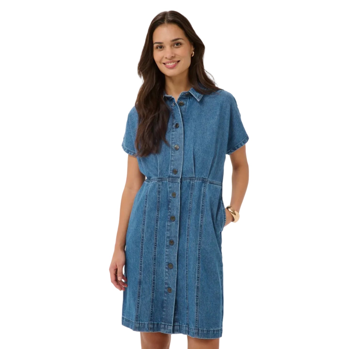 Kaffe Womens KAvalena Denim Dress Blue