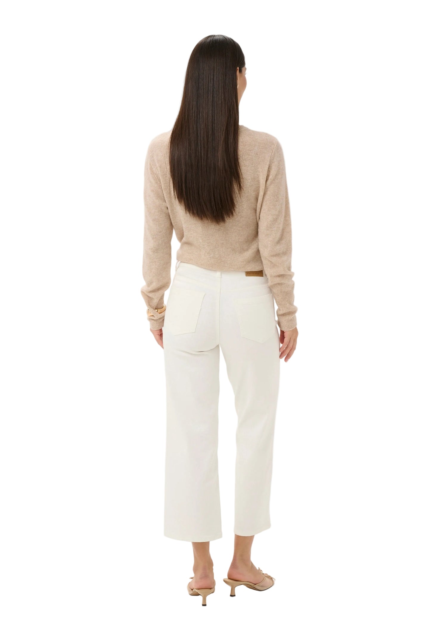 Kaffe Womens Jeans Brook Cropped HW Chalk