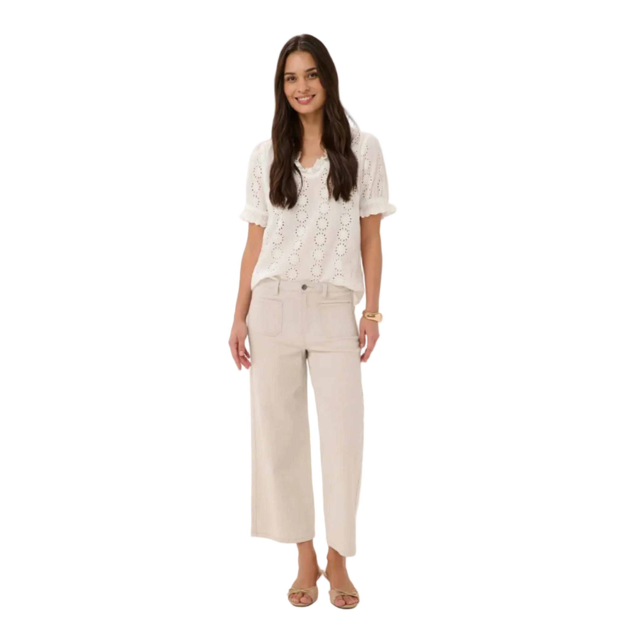 Kaffe Womens KAbrook Croppped Jeans Moonbeam