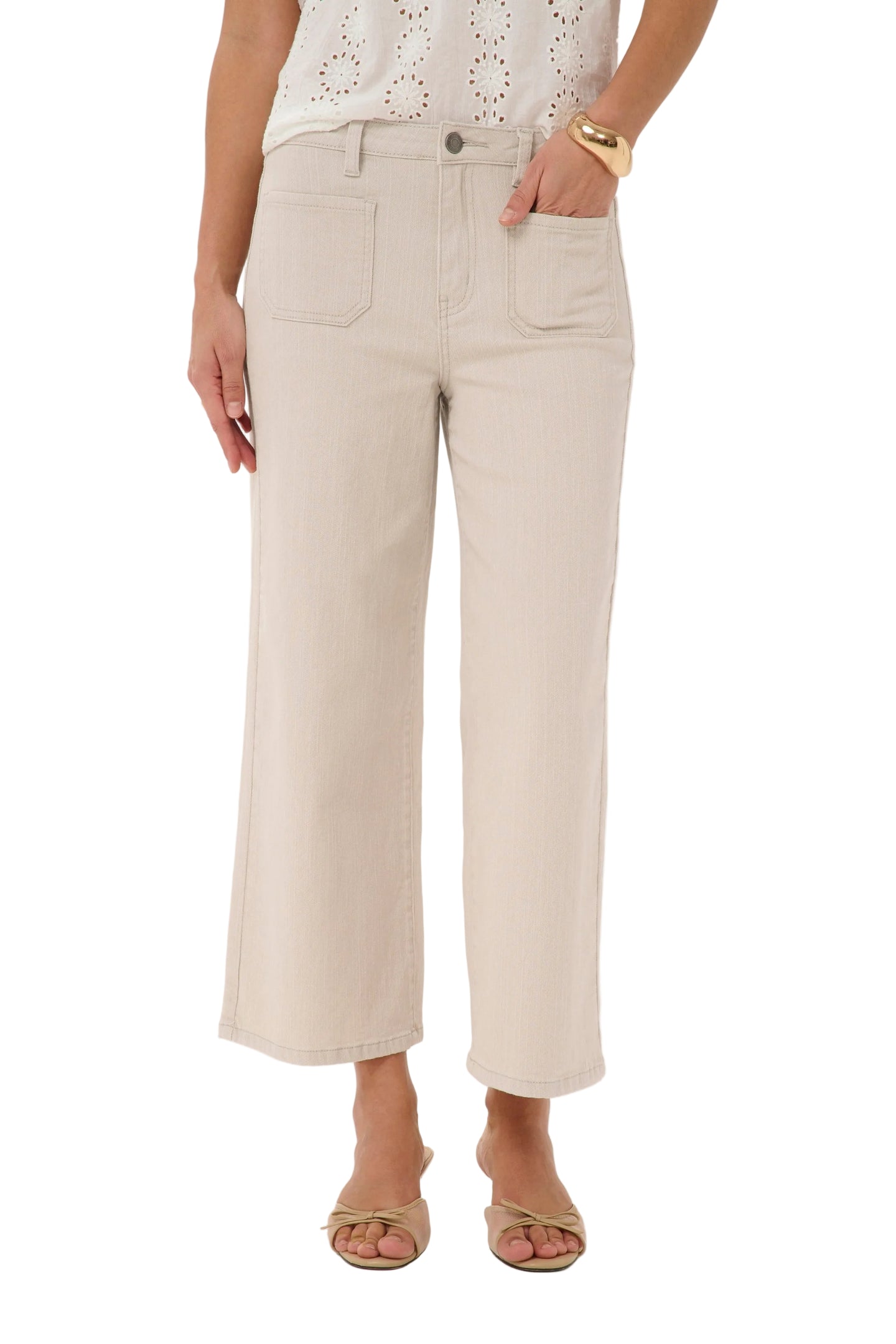 Kaffe Womens KAbrook Crooped Jeans Moonbeam