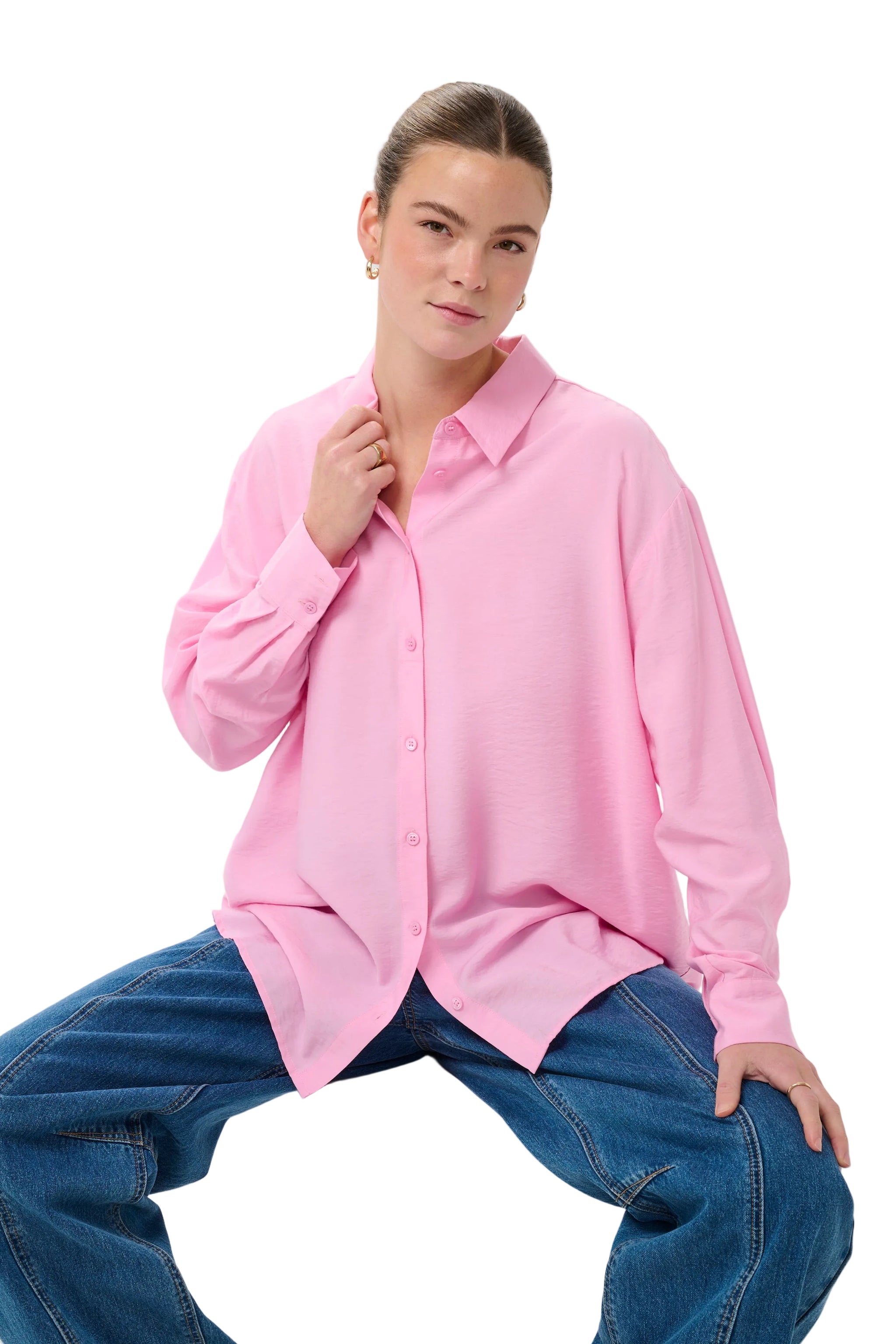 Kaffe Womens KAneema Shirt Pink Frosting