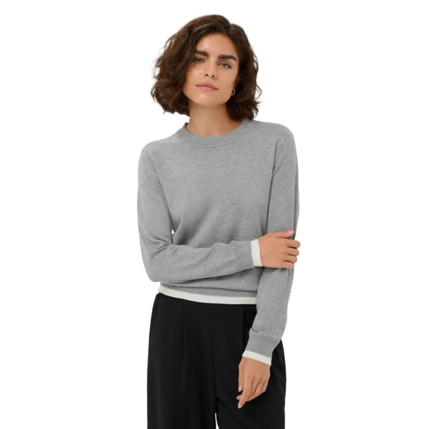 Kaffe Womens KAlizza Pullover Grey Melange
