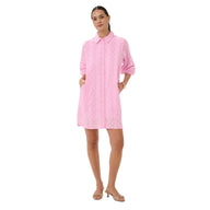 Kaffe Womens KAdona Shirt Dress Pink Frosting
