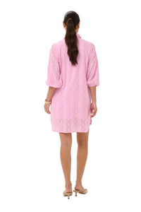 Kaffe Womens KAdona Shirt Dress Pink Frosting