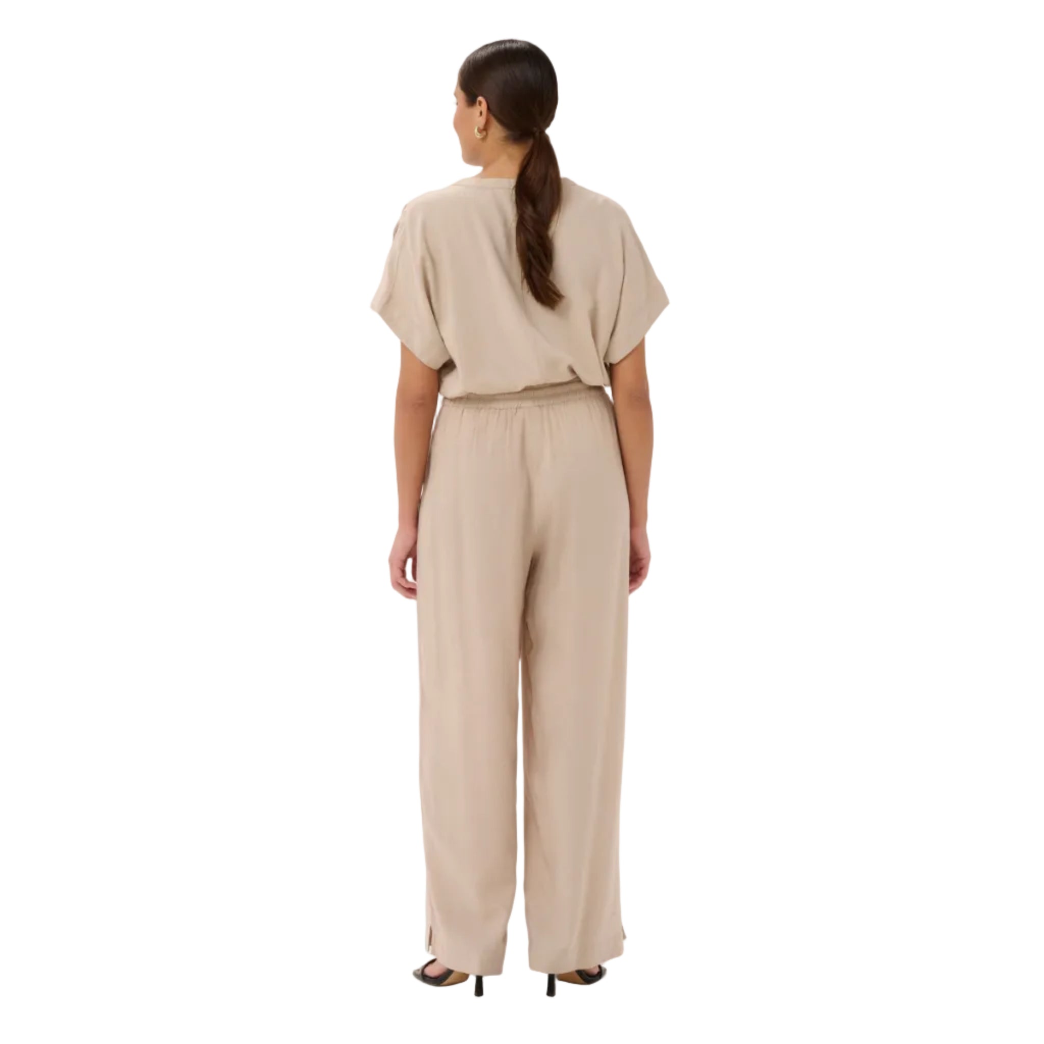 Kaffe women's grey trousers with drawstring