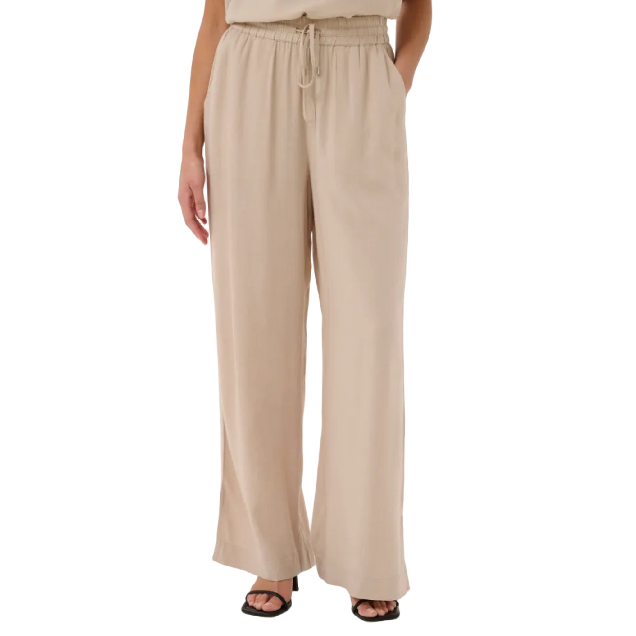 Kaffe women's grey trousers with drawstring