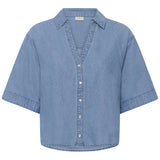 Kaffe Womens Shirt Jade Denim Medium Blue Chambray